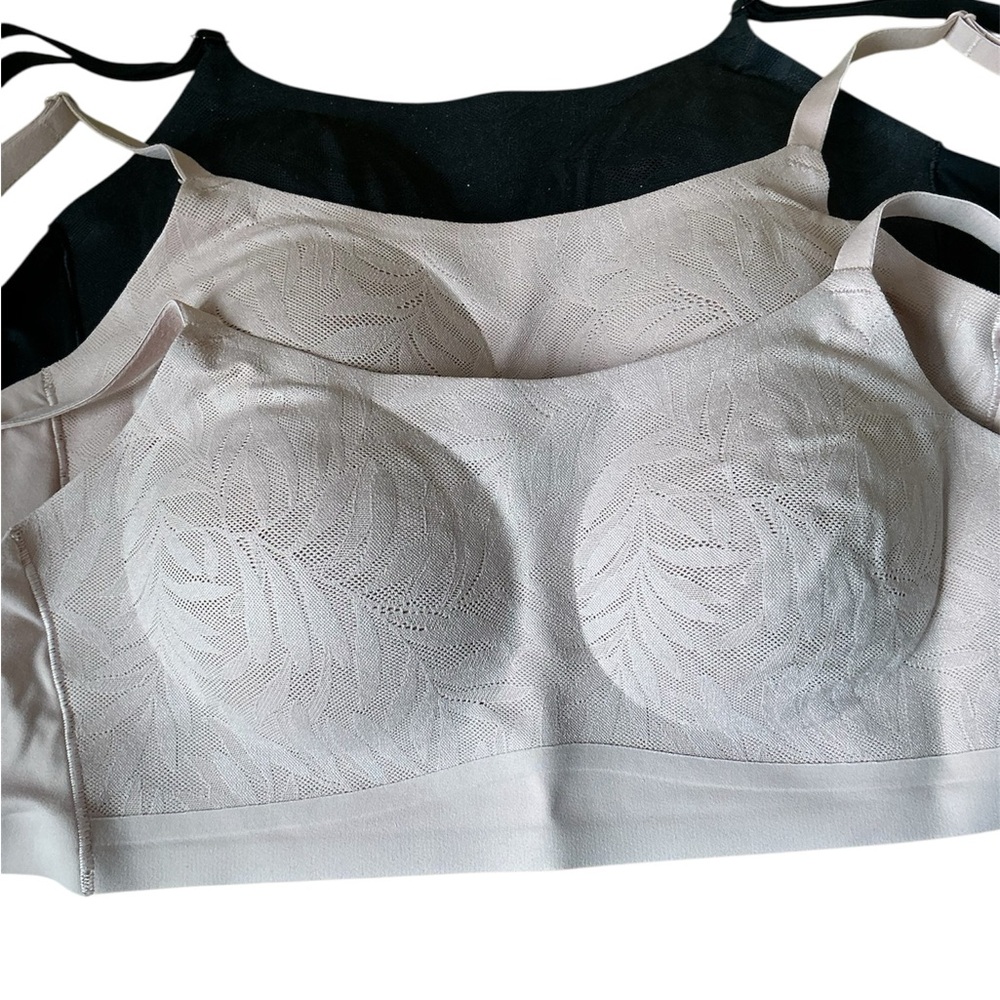 Soma Black and Cream Leaf Pattern Bralette (3) NWOT